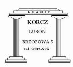 Strona główna - Kamieniarstwo Paweł Korcz, Korcz Granit, Niepowtarzalne  nagrobki Luboń koło Poznania Korcz